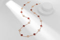 Vca necklace 20 flowers  red with diamonds