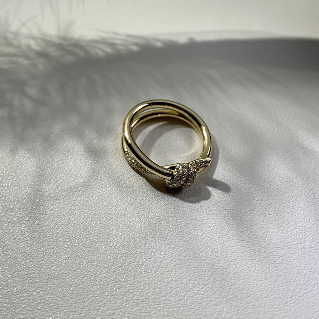 Tiffany bow gold diamond ring