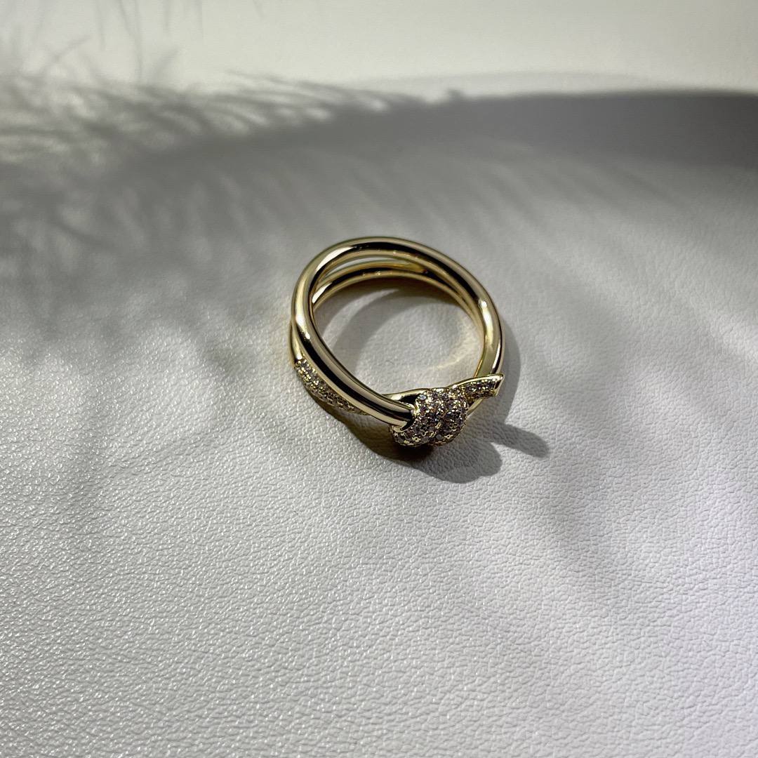Tiffany bow gold diamond ring