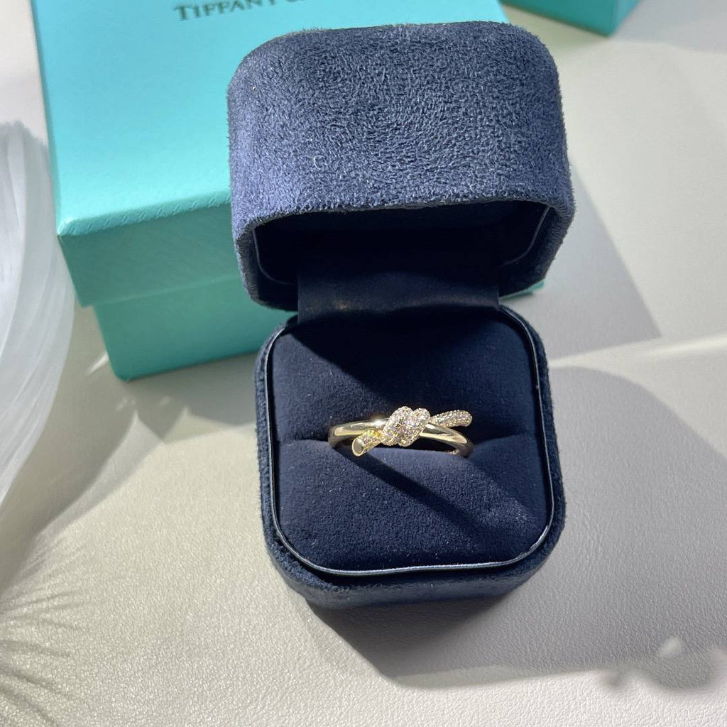 Tiffany bow gold diamond ring