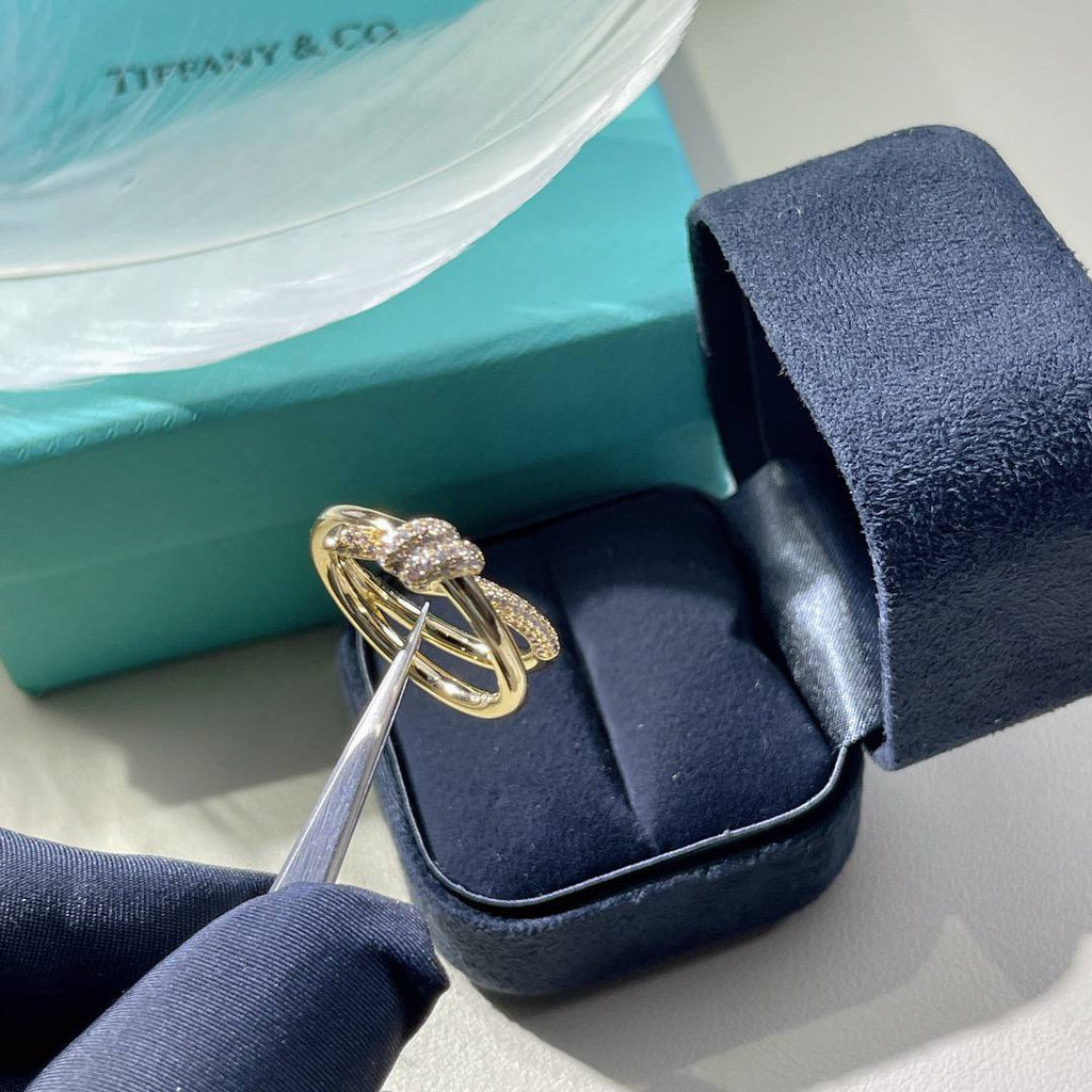 Tiffany bow gold diamond ring