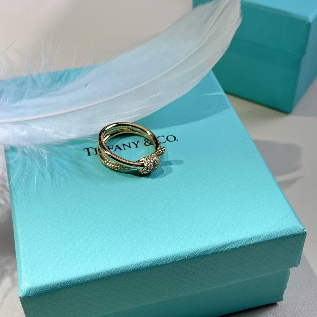Tiffany bow gold diamond ring