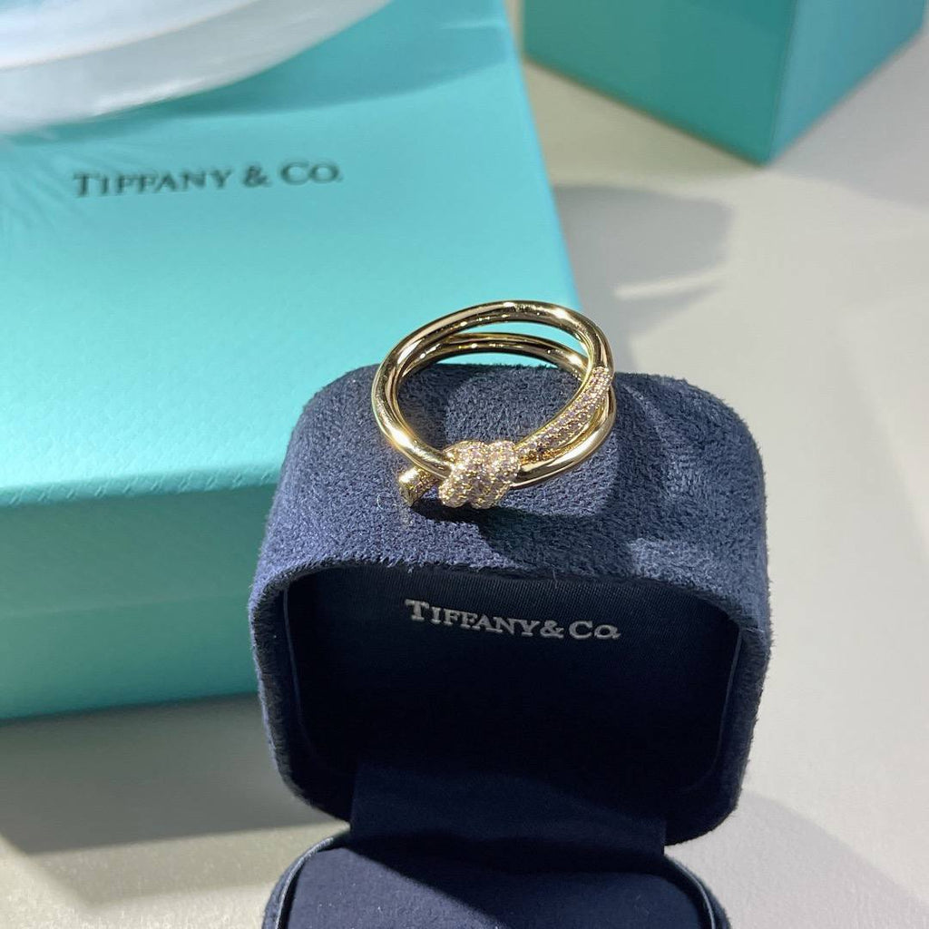 Tiffany bow gold diamond ring