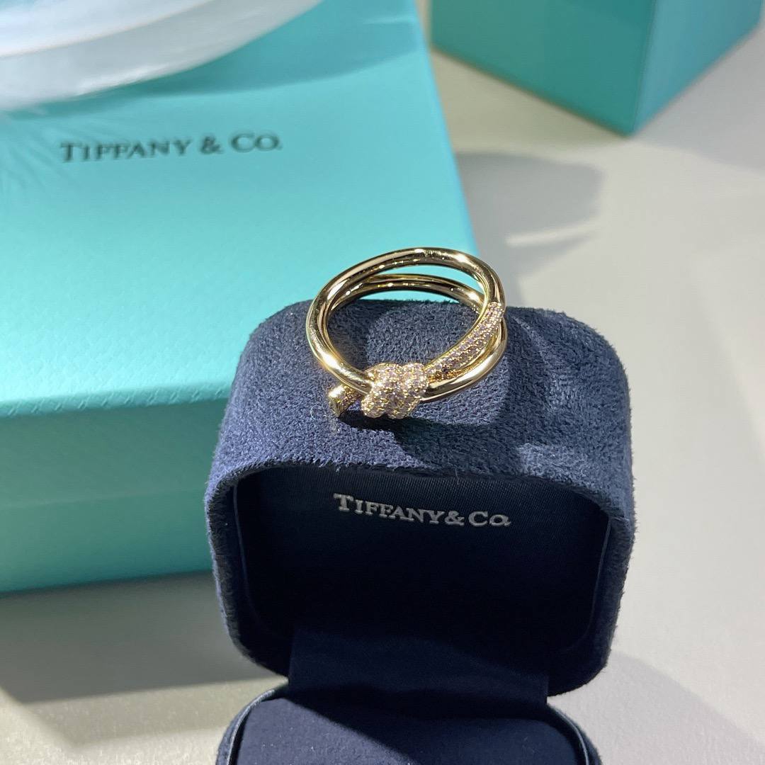 Tiffany bow gold diamond ring